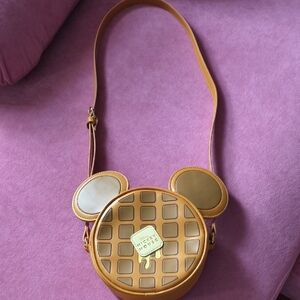 Waffle Crossbody Bag in Mustard Yellow